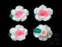 White and Pink Polymer Clay Rose - 3 pack